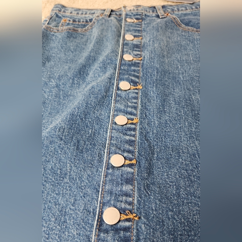 Women's A-Line Midi Denim Skirt - Universal Thread Medium Wash 4 - Picture 8 of 16
